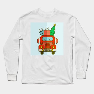 Red Christmas truck front view Merry Christmas Long Sleeve T-Shirt